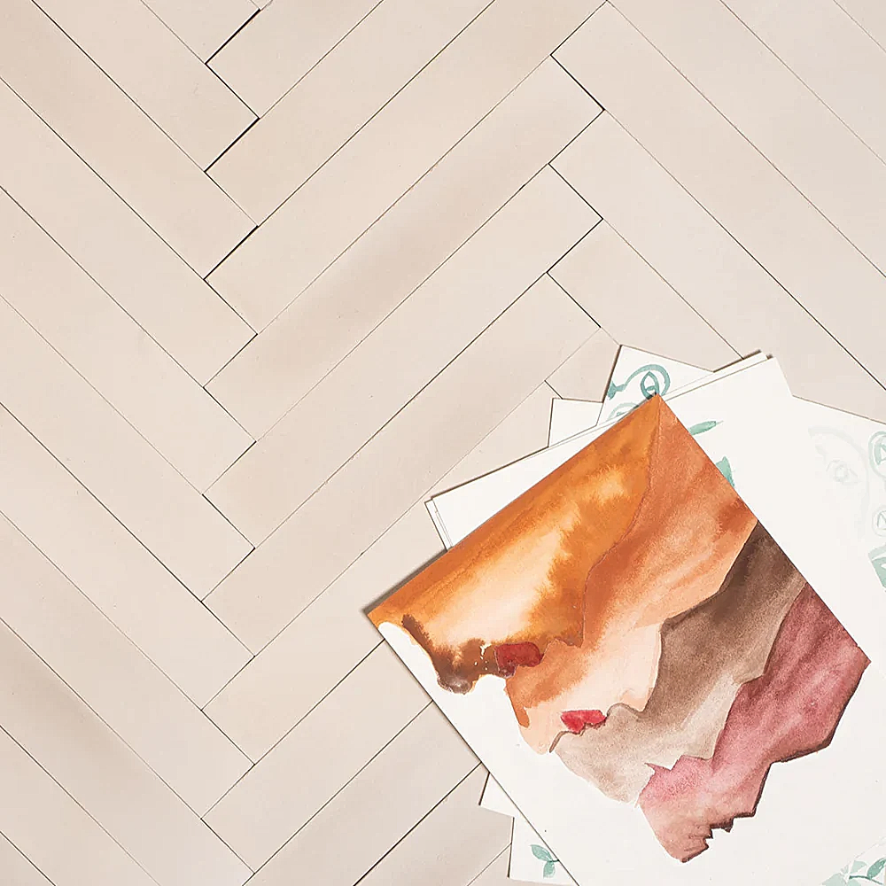 Cream Herringbone